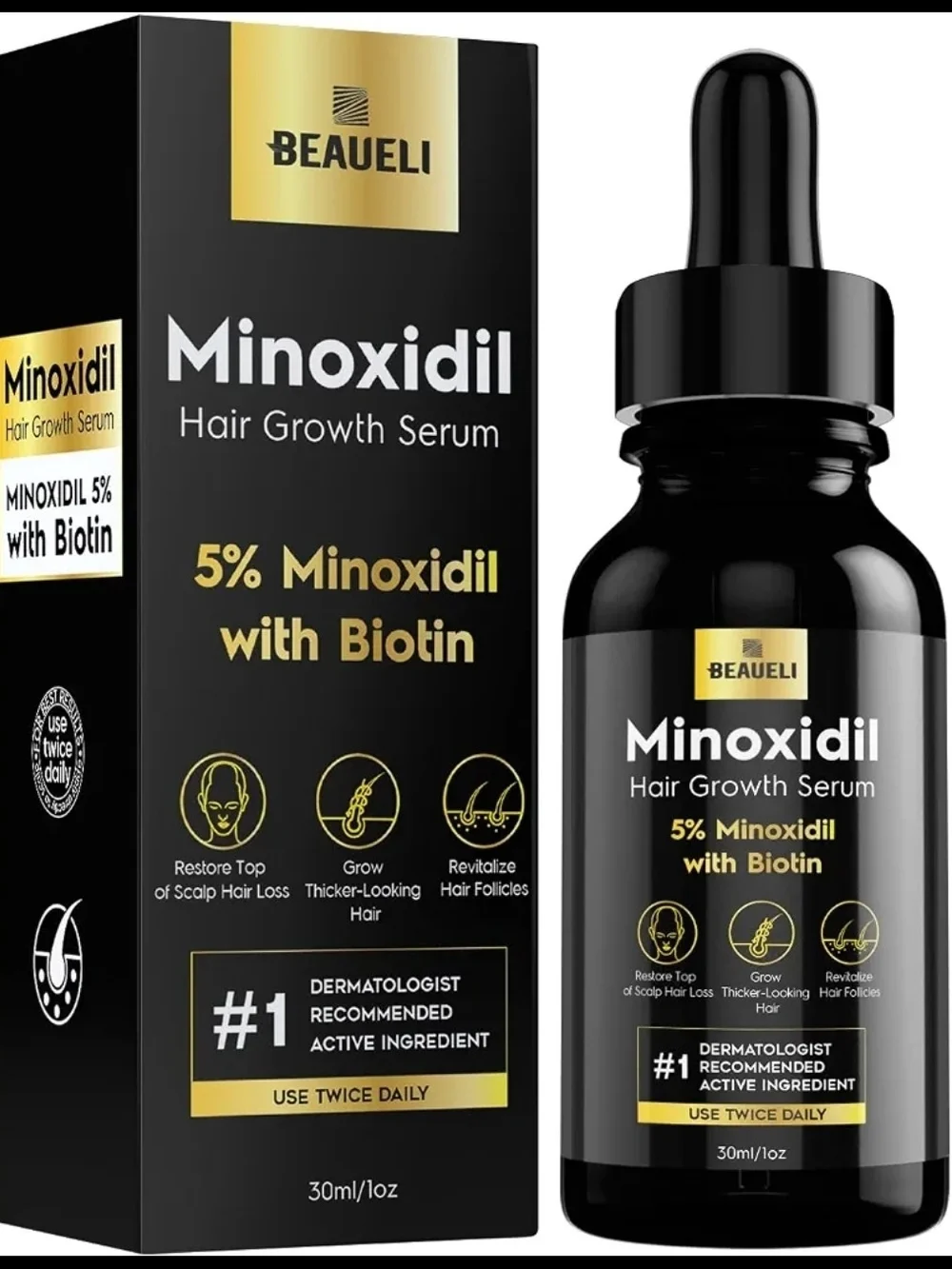 Beaueli Minoxidil 5% Hair Regrowth Treatment Kit For Men and Women